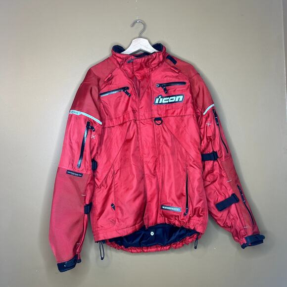 Icon Motorcycle Patrol jacket Red Medium - Picture 2 of 14